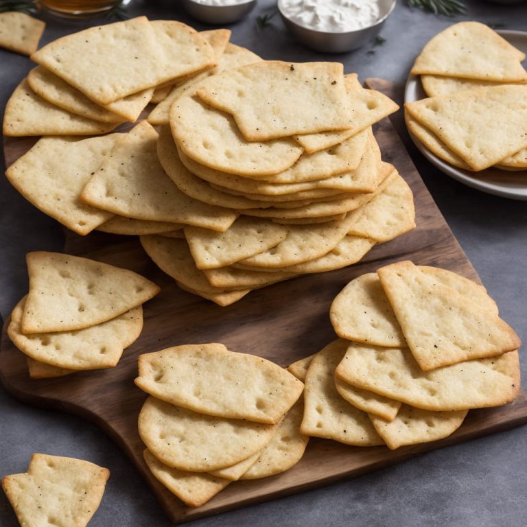 Crispy Rosemary Sea Salt Flatbread Crackers Recipe