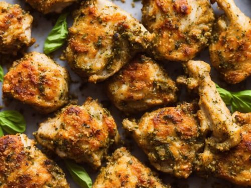 Crunchy Baked Pesto Chicken Thighs Recipe