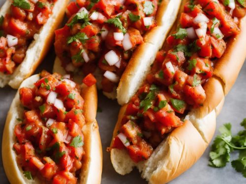 Cumberland Hot Dogs with Charred Tomato Salsa