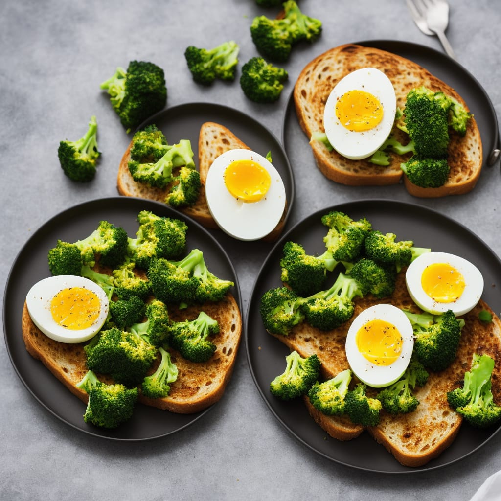 Curried Broccoli & Boiled Eggs on Toast