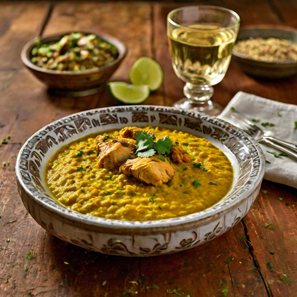 Curried Chicken & Baked Dhal