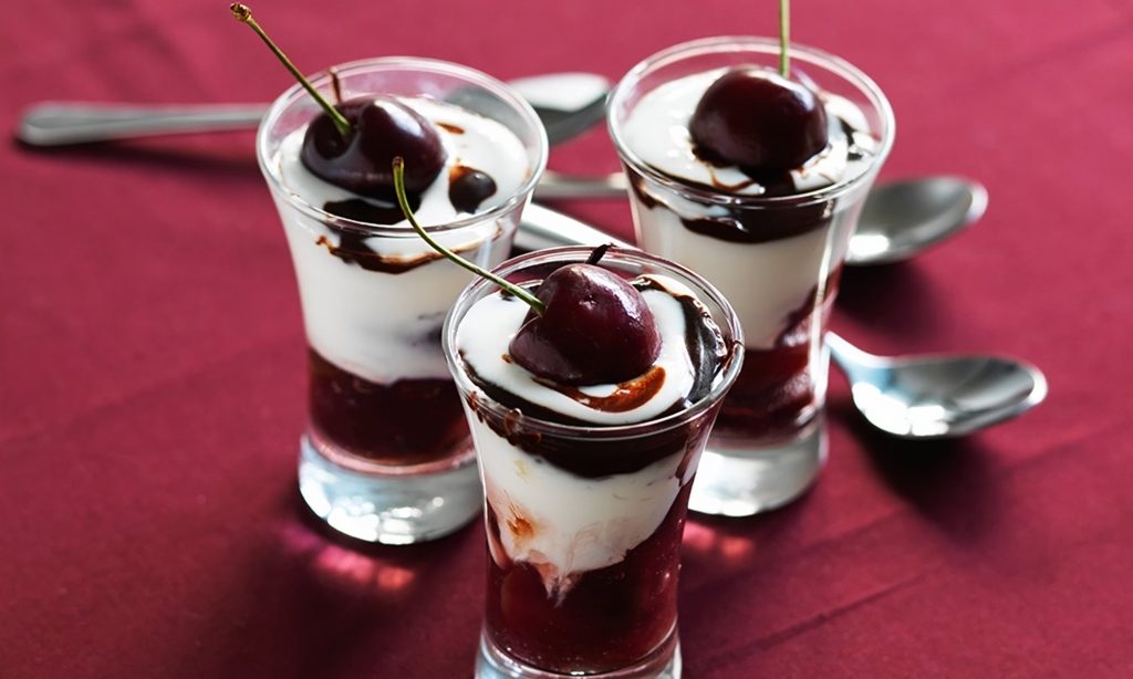 Dark Chocolate Pots with Cherry Compote