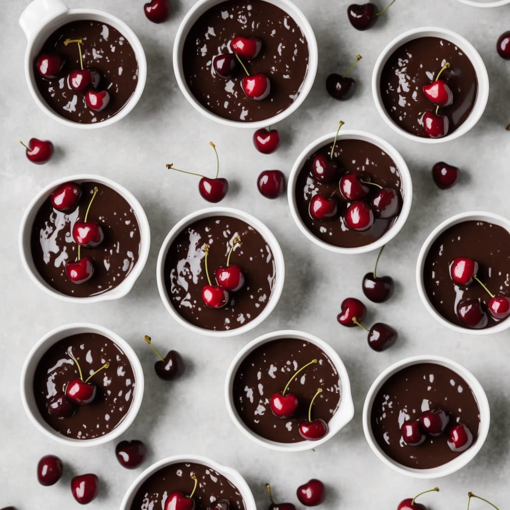 Dark Chocolate Pots with Cherry Compote
