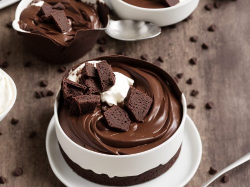 Dark Chocolate Pudding with Malted Cream