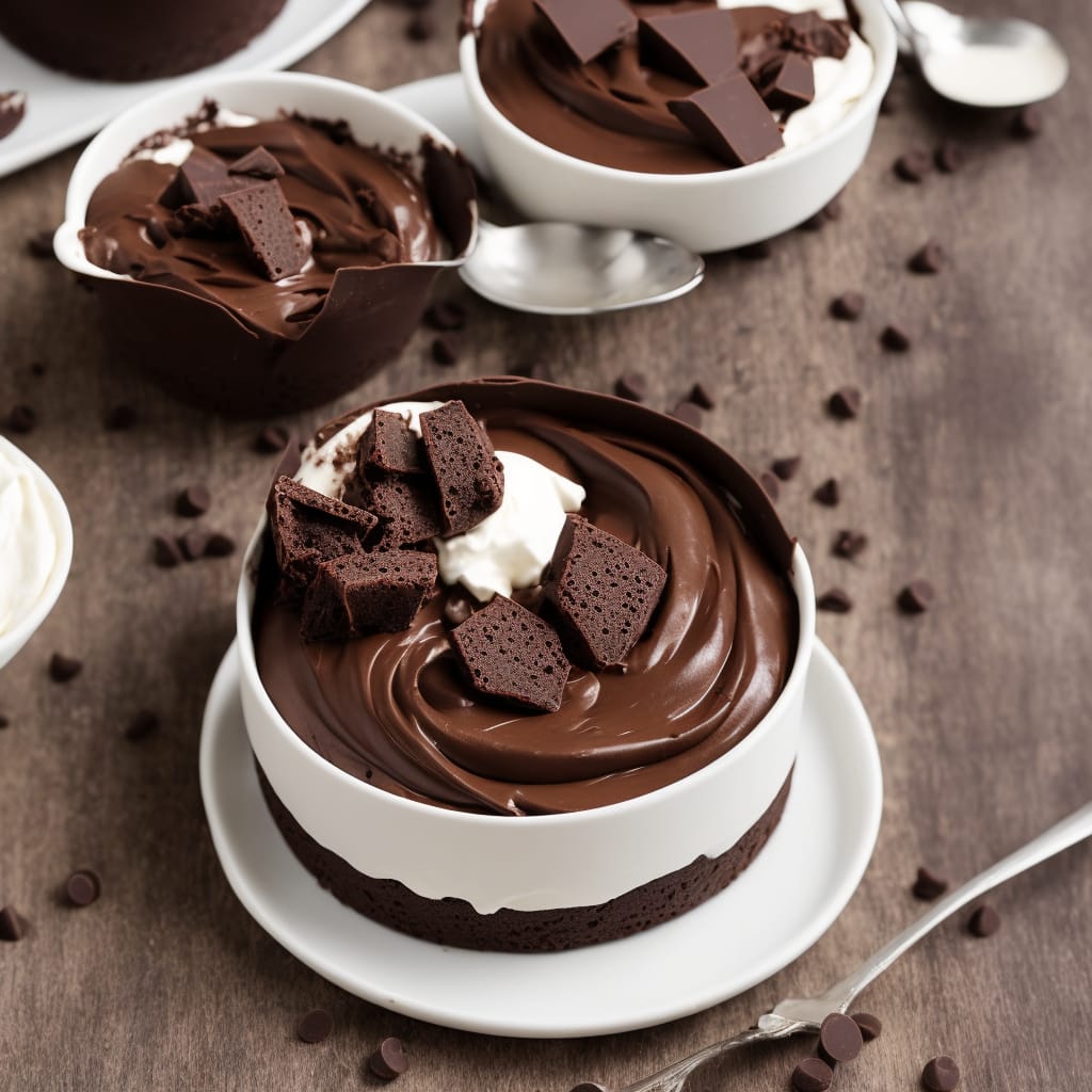Dark Chocolate Pudding with Malted Cream