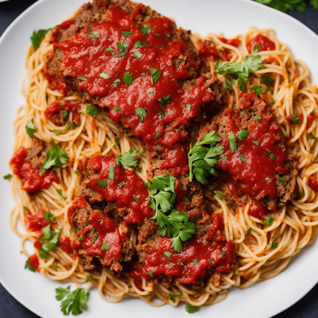 Easy Meatloaf with Spaghetti & Tomato Sauce