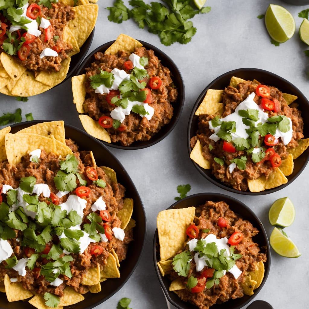 Easy Nachos with Refried Beans