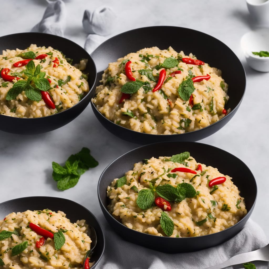 Easy Peasy Risotto with Chilli & Mint Crumbs