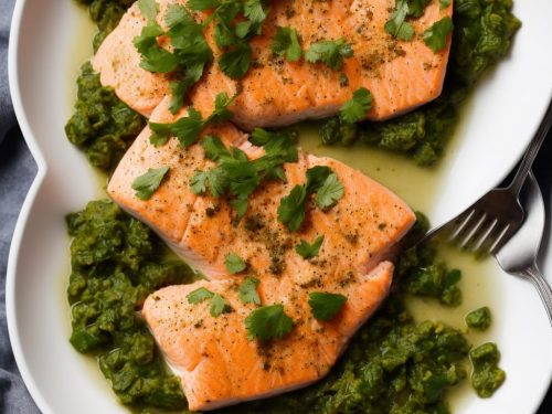 Easy Poached Salmon with Salsa Verde