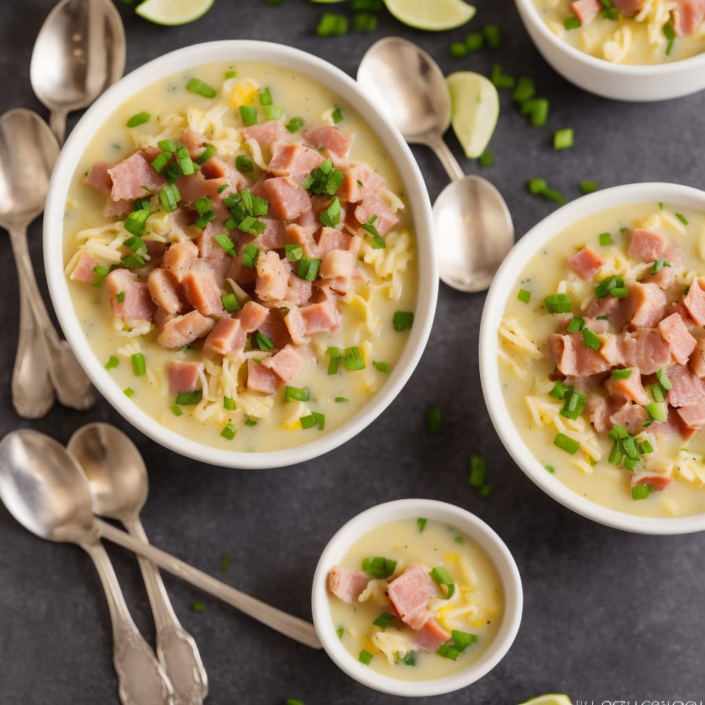 Easy Slow Cooker Cheesy Potato Soup with Ham