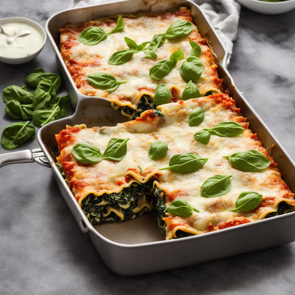 Easy Spinach Lasagna with White Sauce