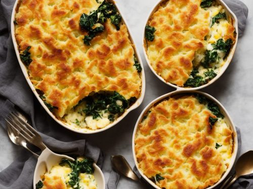 Easy-to-scale cheesy fish pie with kale