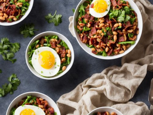 Egg, bacon & bean bowl