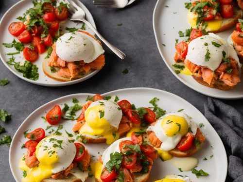 Poached eggs with smashed avocado & tomatoes recipe