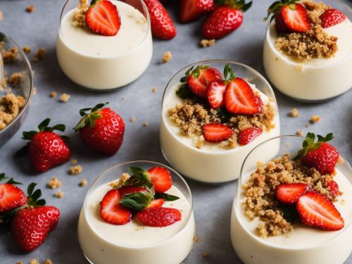 Elderflower Panna Cotta with Strawberries & Brown Butter Crumble