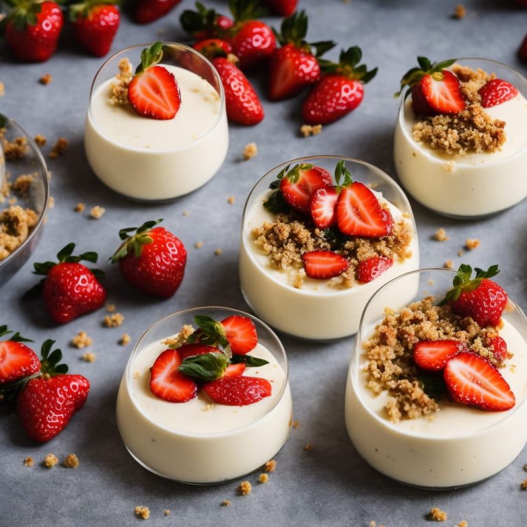 Elderflower Panna Cotta With Strawberries Brown Butter Crumble Recipe Recipes Net