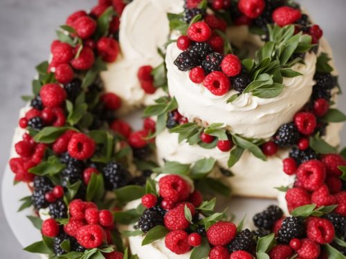 Elegant Berry Wreath Cake