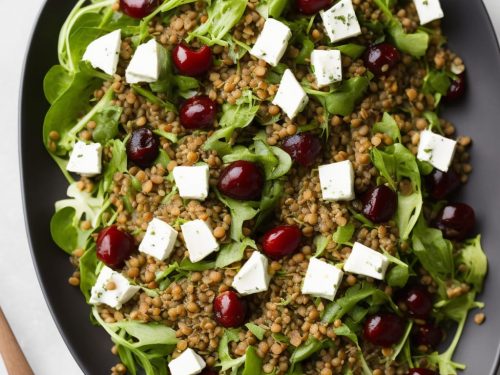 Fennel, cherry & goat's cheese salad with lentils
