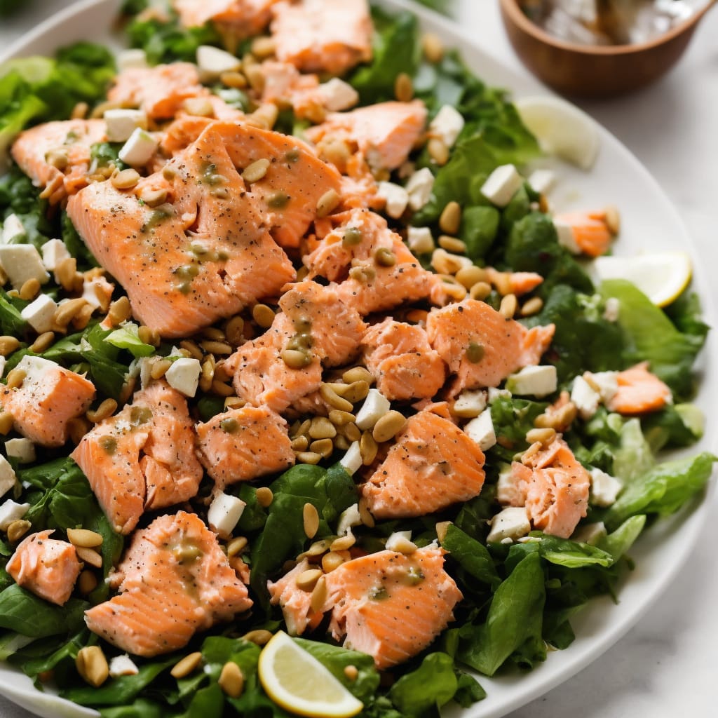 Flaked Salmon Salad with Honey Dressing