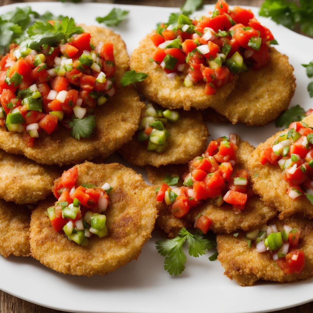 Fried Green Tomatoes with Ripe Tomato Salsa