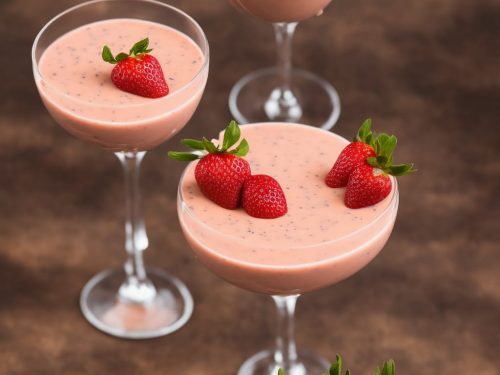 Fromage Frais Mousse with Strawberry Sauce