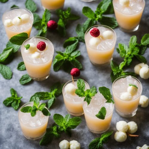 Frozen Lychee & Mint Cocktails Recipe