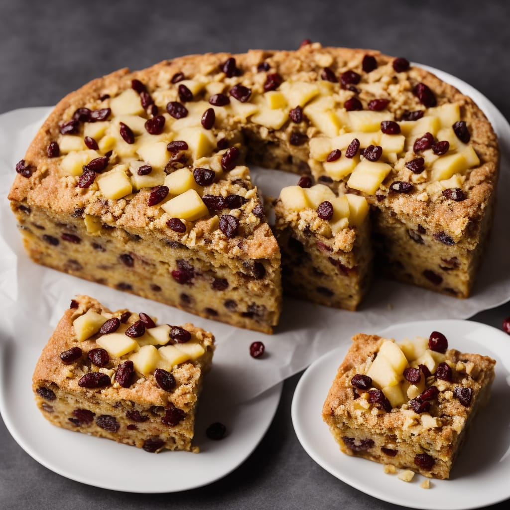 Fruitcake with cheese & apples