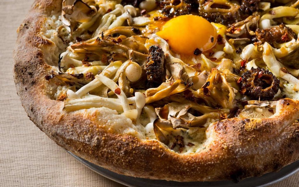 Frying Pan Pizza Bianco with Mushrooms & Egg
