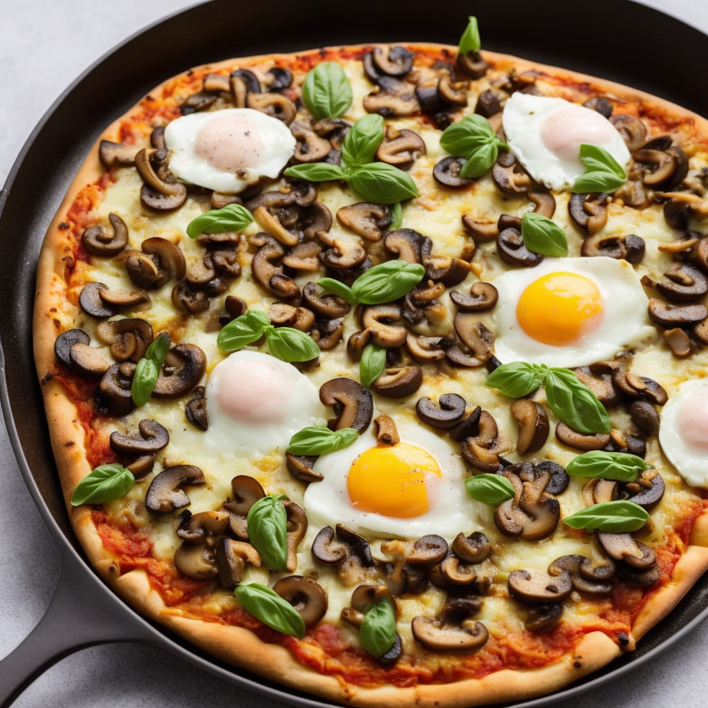 Frying Pan Pizza Bianco with Mushrooms & Egg