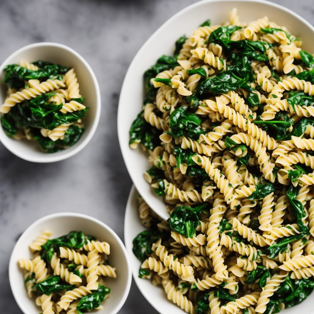 Fusilli with Glorious Green Spinach Sauce