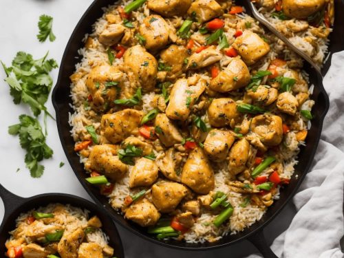Garlic Chicken, Vegetable and Rice Skillet Recipe