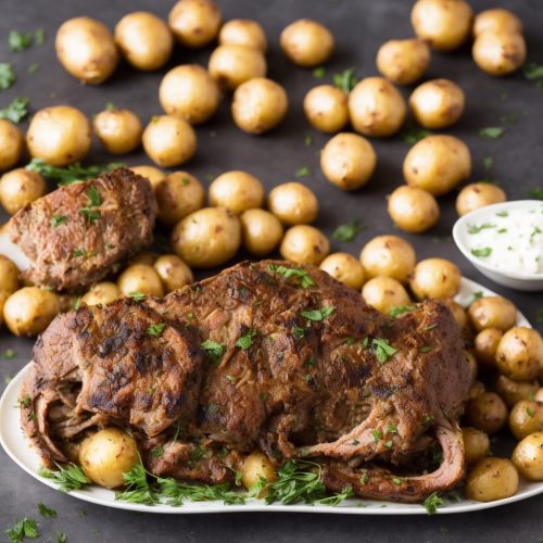 Garlic Herb Roast Lamb On Boulang Re Potatoes Recipe | Recipes.net