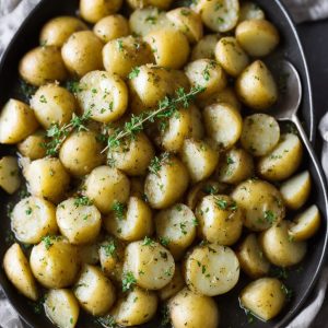 Garlic & Lemon Thyme Poached Potatoes
