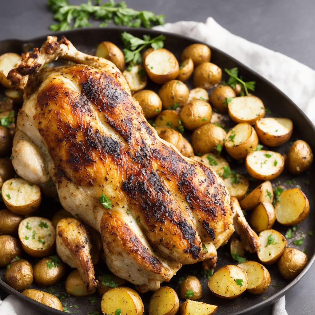 Garlic Roasted Chicken And Potatoes Recipe 