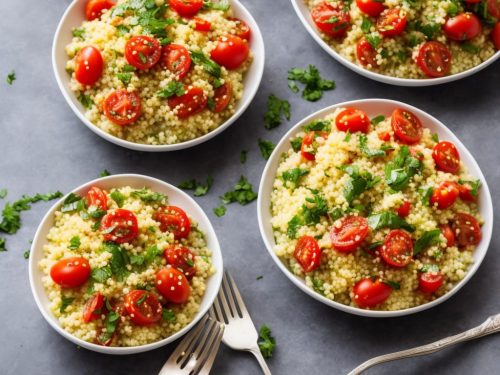 Giant Couscous & Tomato Salad with Zhoug-Style Dressing