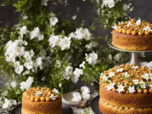 Ginger Simnel Cake with Spring Flowers