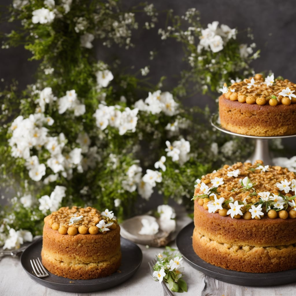 Ginger Simnel Cake with Spring Flowers