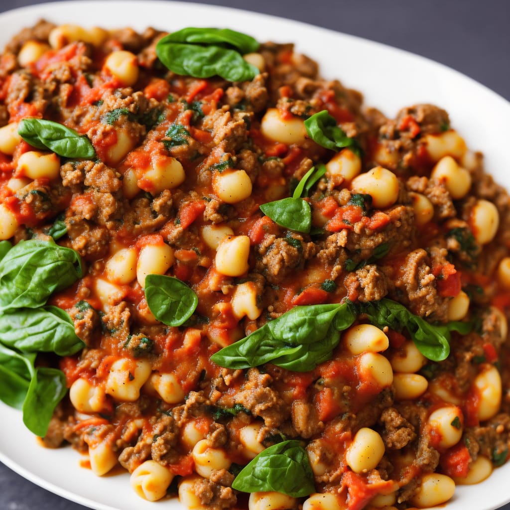 Gnocchi Bolognese with Spinach