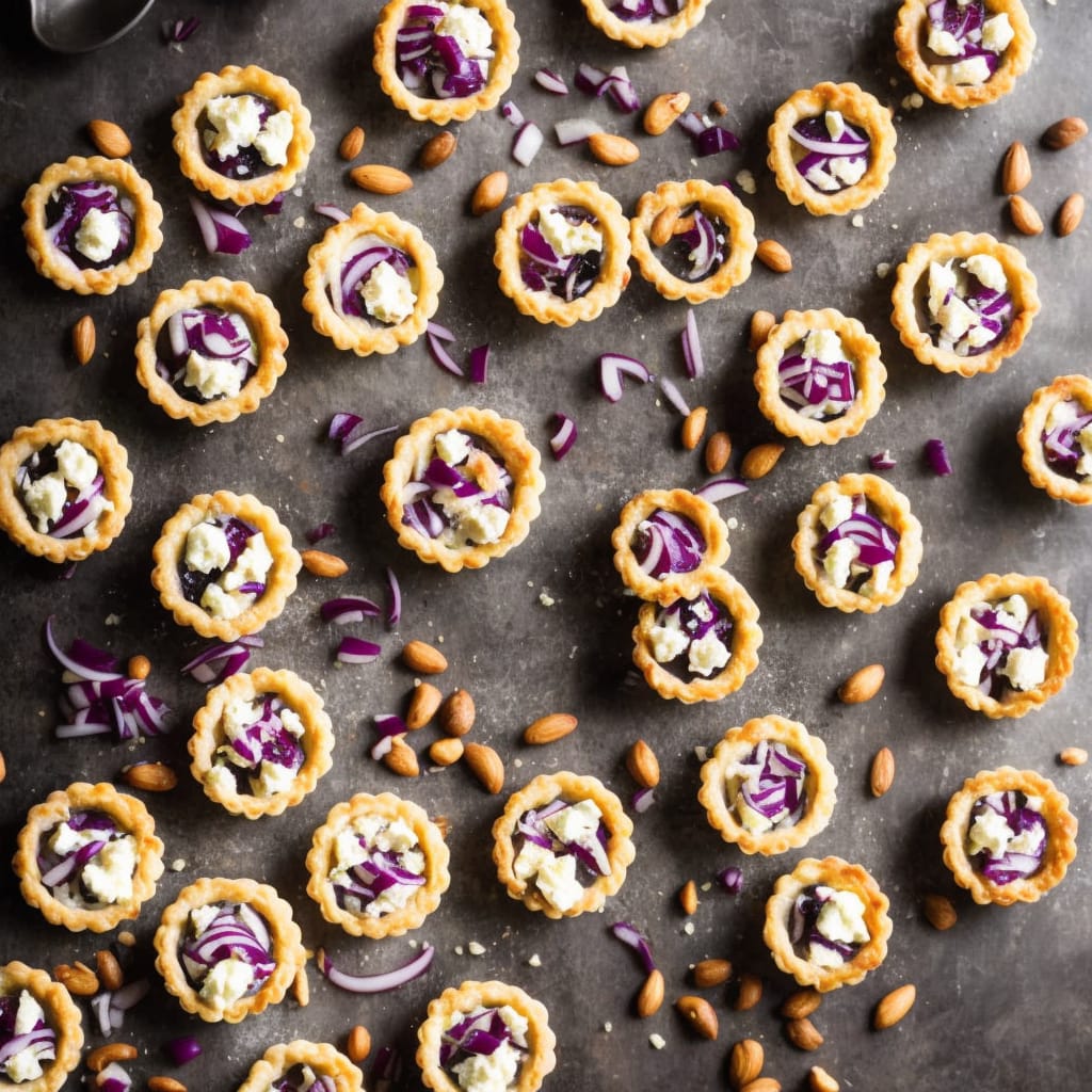 Goat's Cheese, Red Onion & Pine Nut Freezer Tartlets