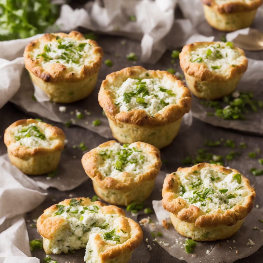 Goat's cheese, spring onion & parsley soufflés