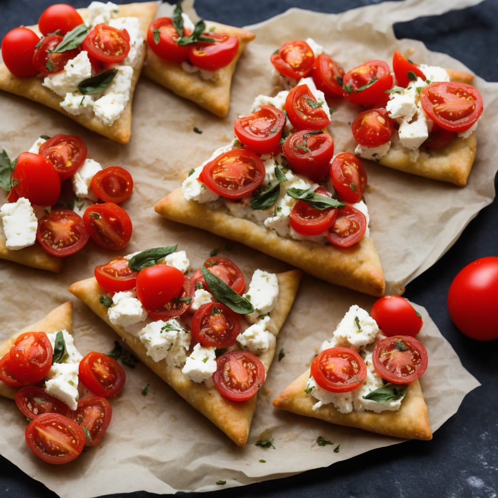 Goat's Cheese, Tomato & Olive Triangles