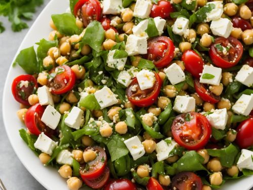 Greek Chickpea Salad with Melting Feta