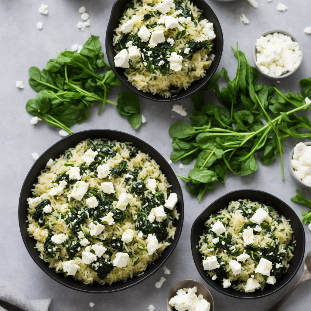 Greek Spinach Rice with Feta