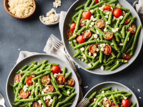 Green Bean & Penne Salad with Tomato and Olive Dressing