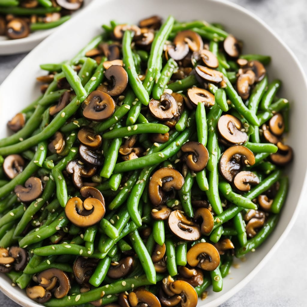 Green Beans & Mushrooms with Tangy Soy Dressing