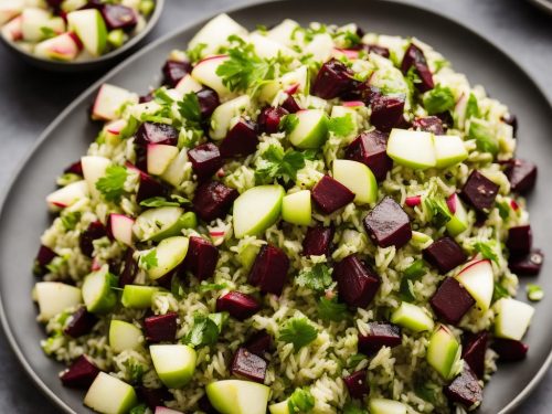 Green Rice with Beetroot & Apple Salsa
