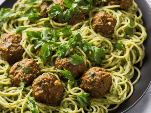 Green Spaghetti & Meatballs