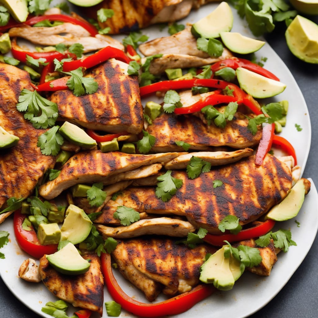 Griddled Chicken Fajitas with Squashed Avocado