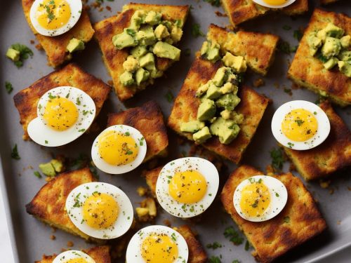 Griddled Cornbread with Devilled Eggs & Avocado
