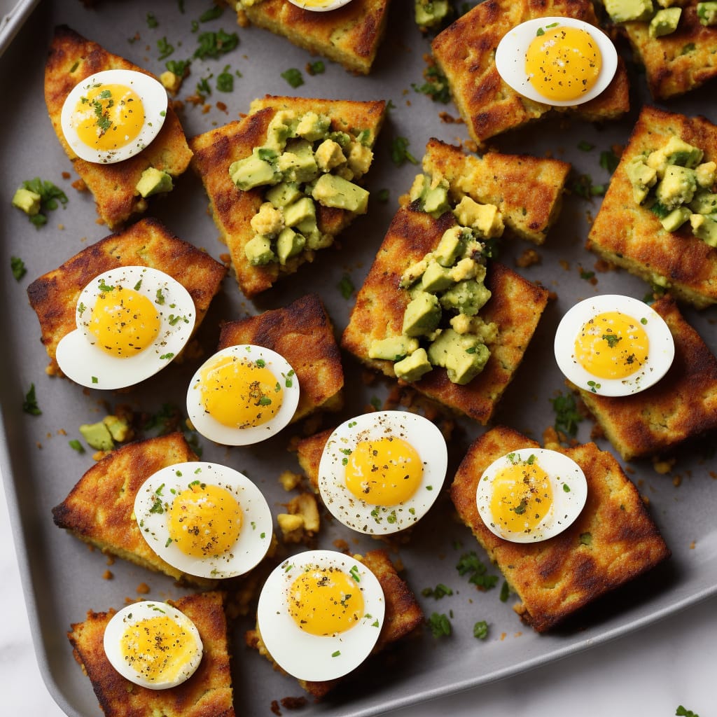 Griddled Cornbread with Devilled Eggs & Avocado
